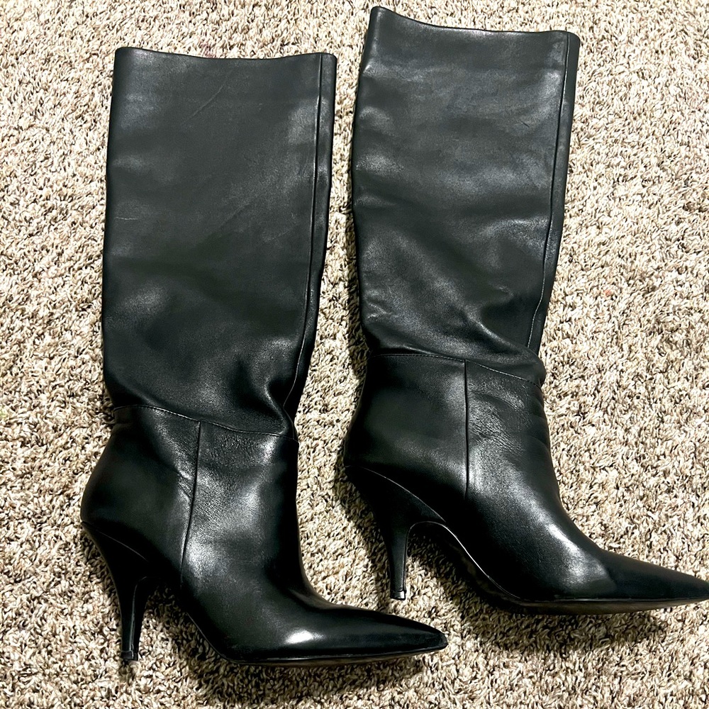 KENDALL + KYLIE black leather knee boots